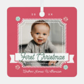Fun Snoep First Kerstkandsnoer Lijst Foto Metalen Ornament (Voorkant)