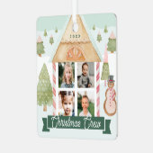 Fun Snoep Gingerbrood House Kerstmis 4 Foto Metalen Ornament (Voorkant links)