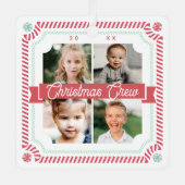 Fun Snoep Kerstman Kandijriet 4 Foto Lijst Metalen Ornament (Voorkant)