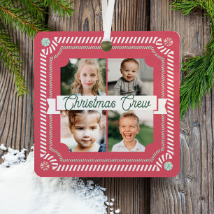 Fun Snoep Kerstman Kandijriet 4 Foto Lijst Metalen Ornament