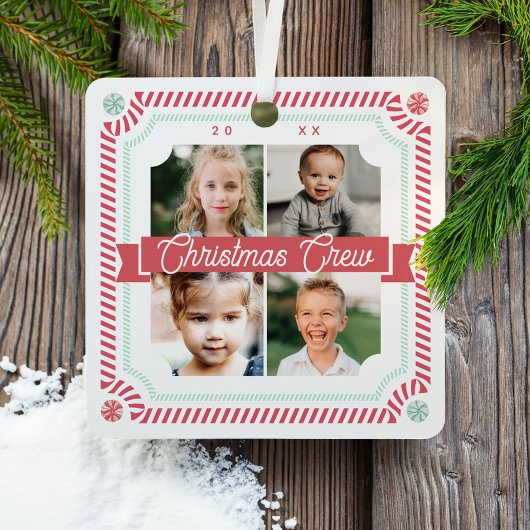 Fun Snoep Kerstman Kandijriet 4 Foto Lijst Metalen Ornament