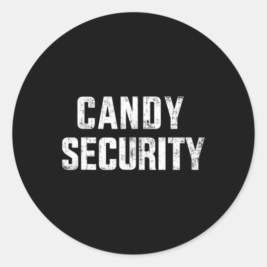 Fun snoep security lazy halloween costuum ronde sticker (Voorkant)