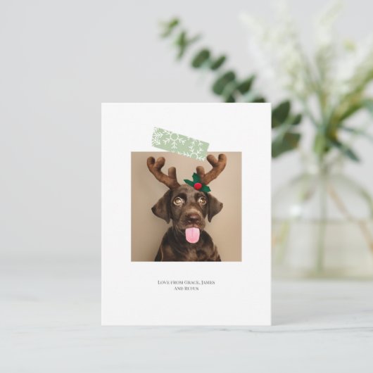 Fun Snowflake Tape-kerstfoto (briefkaart terug) Briefkaart (Staand voorkant)