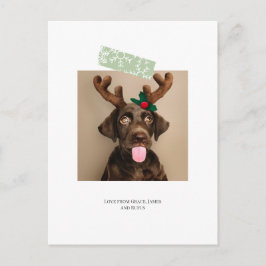 Fun Snowflake Tape-kerstfoto (briefkaart terug) Briefkaart