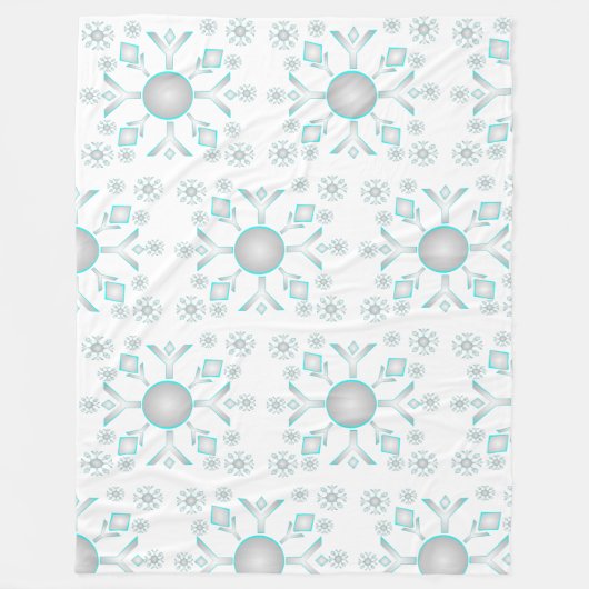 Fun Snowflakes Design Fleece Deken (Voorkant)