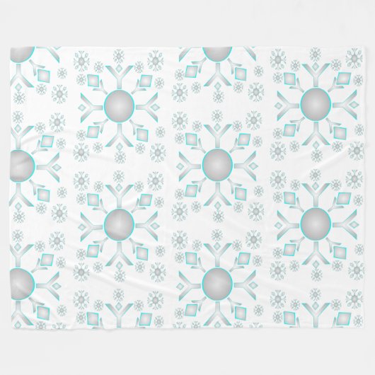 Fun Snowflakes Design Fleece Deken (Voorkant (Horizontaal))
