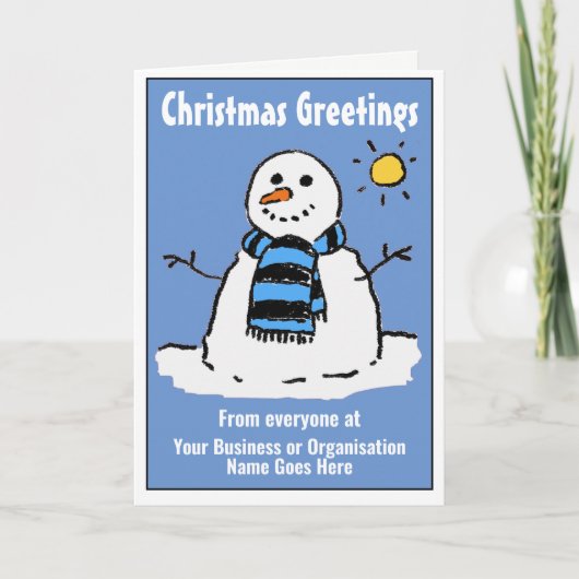 Fun Snowman Company Kerst Kaart met QR-code (Voorkant)