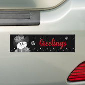 Fun Snowman Design Bumpersticker (Op auto)