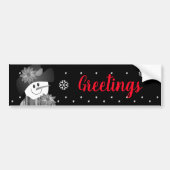 Fun Snowman Design Bumpersticker (Voorkant)