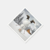 Fun Snowman Doing a Headstand  Servet (Hoek)