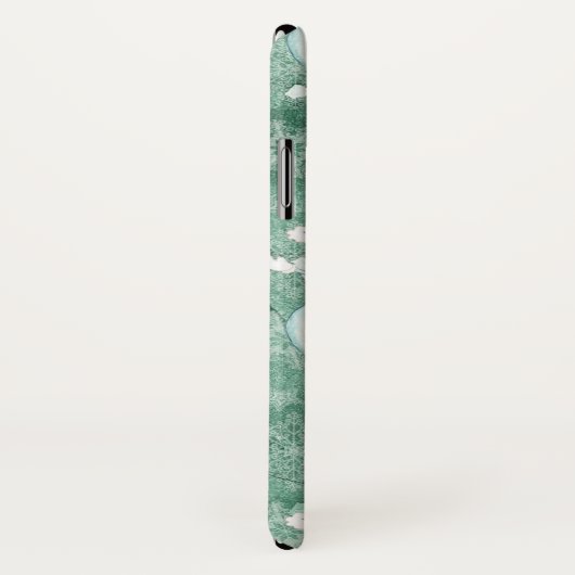 Fun Snowman en Reindeer Kerstmis iPhone Case (Achterkant / rechts)