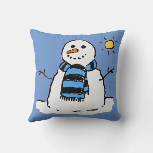 Fun Snowman Illustration Design Kussen (Achterkant)