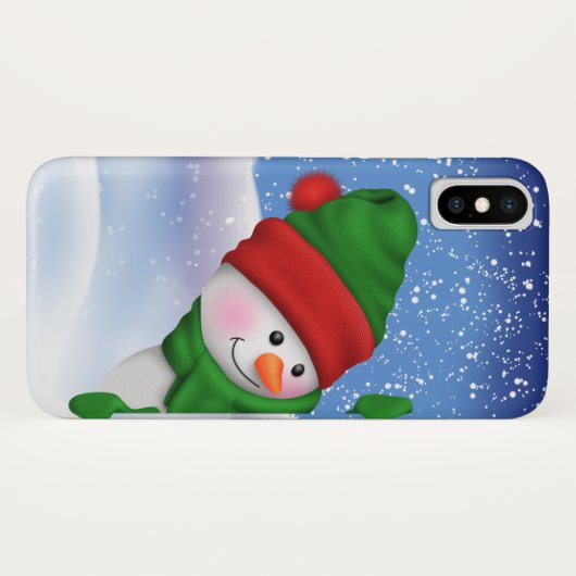 Fun Snowman iPhone Case (Achterkant (horizontaal))