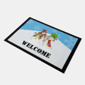 Fun Snowman - kerstcadeaudeur Deurmat (Schuin)