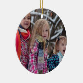 Fun Snowman-kerstfamilie Foto Keramisch Ornament (Rechts)