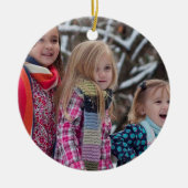 Fun Snowman-kerstfamilie Foto Keramisch Ornament (Voorkant)