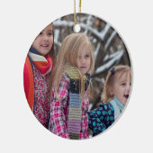 Fun Snowman-kerstfamilie Foto Keramisch Ornament (Links)
