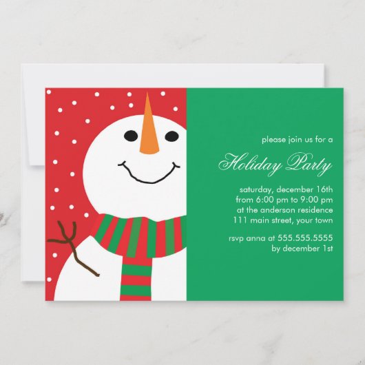 Fun Snowman-kerstfeest Kaart (Voorkant)