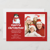 Fun Snowman-kerstfotokaart Kaart (Voorkant)