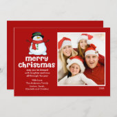 Fun Snowman-kerstfotokaart Kaart (Voorkant / Achterkant)