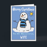 Fun Snowman-kerstkaart - Mooie vrouw Feestdagen Kaart<br><div class="desc">Fun sneeuwman cartoon op een feestelijke kerstkaart. Kerstkaart voor een mooie vrouw.</div>