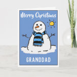 Fun Snowman-kerstkaart voor een opa Feestdagen Kaart<br><div class="desc">Vrolijk kerstcadeautje. Fun sneeuwman cartoon op een feestelijke kerstkaart. kerstkaart voor een Grandad</div>