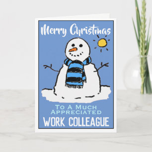 Fun Snowman-kerstkaart voor een werkcollega Feestdagen Kaart