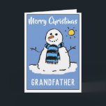 Fun Snowman-kerstKaart voor grootvader Feestdagen Kaart<br><div class="desc">Kaart voor opa. Fun sneeuwman cartoon op een feestelijke kerstkaart. kerstkaart voor een grootvader.</div>