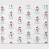 Fun Snowman Kerstmis Cadeaupapier (Vlak)