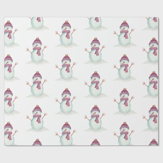 Fun Snowman Kerstmis Cadeaupapier (Vlak)