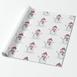 Fun Snowman Kerstmis Cadeaupapier