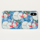 Fun Snowman Kerstmis iPhone Case (Achterkant (horizontaal))