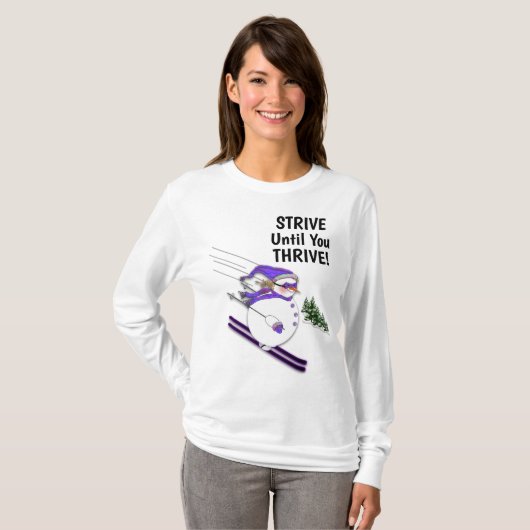 Fun Snowman met Pet Scarf STRIVE tot je drift T-shirt (Voorkant volledig)