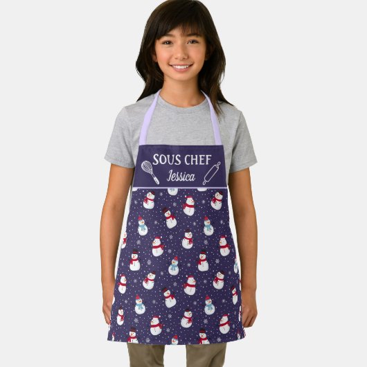 Fun snowman Sous chef winter Schort (Insitu)