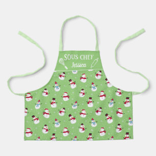 Fun snowman Sous chef winter Schort