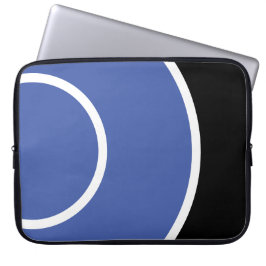 Fun Soft Blue White Signal Waves Black Background Laptop Sleeve