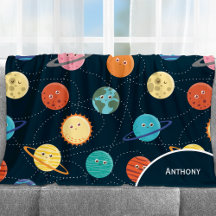 Fun Solar System Planets Pattern for Kids Blue