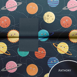 Fun Solar System Planets Pattern for Kids Blue Tis Tissuepapier