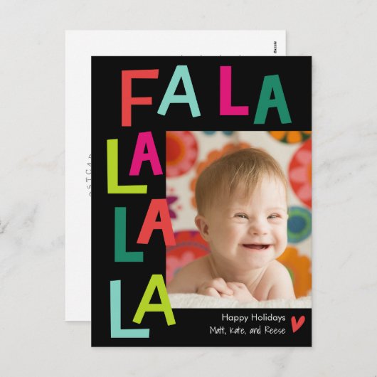 Fun Song EDITABLE COLOR Holiday Briefkaart (Voorkant / Achterkant)