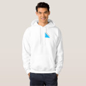 Fun Sophisticated Bright Sky Blue Tall Pickleball Hoodie (Voorkant volledig)