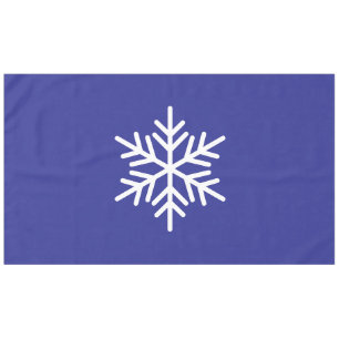 Fun Sophisticated Nordic Snowflake op Deep Blue Tafelkleed