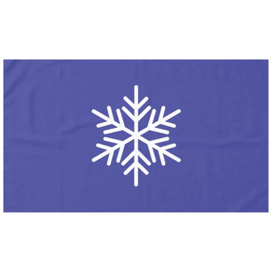Fun Sophisticated Nordic Snowflake op Deep Blue Tafelkleed (Voorkant (Horizontaal))