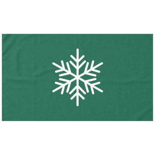 Fun Sophisticated Nordic Snowflake op Deep Green Tafelkleed (Voorkant (Horizontaal))