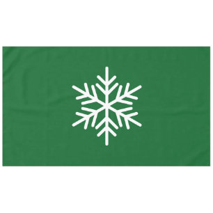Fun Sophisticated Nordic Snowflake op Forest Green Tafelkleed