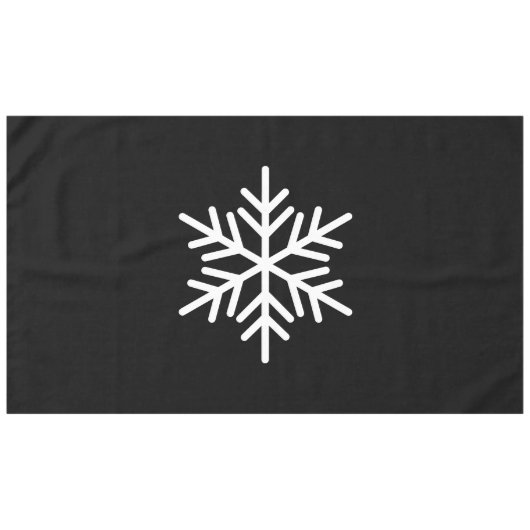 Fun Sophisticated Nordic Snowflake op modern zwart Tafelkleed (Voorkant (Horizontaal))