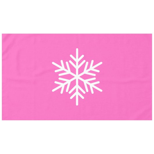 Fun Sophisticated Nordic Snowflake op roze Tafelkleed (Voorkant (Horizontaal))