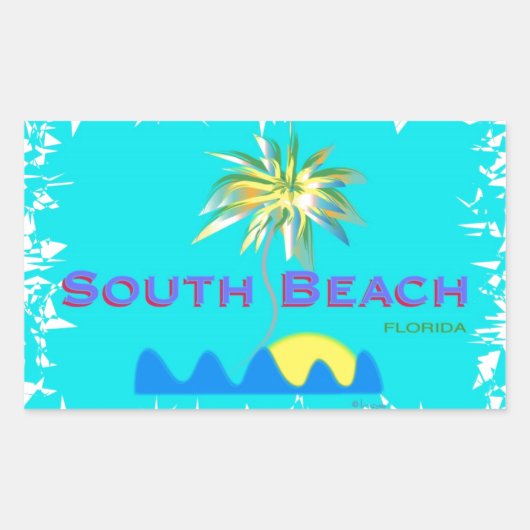 Fun South Beach, Florida Rechthoekige Sticker (Voorkant)