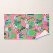 Fun Southwestern Cute Girly Pink Cactus Pattern Bad Handdoek (Handdoek)