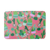 Fun Southwestern Cute Girly Pink Cactus Pattern Badmat (Voorkant)