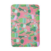 Fun Southwestern Cute Girly Pink Cactus Pattern Badmat (Voorkant Verticaal)